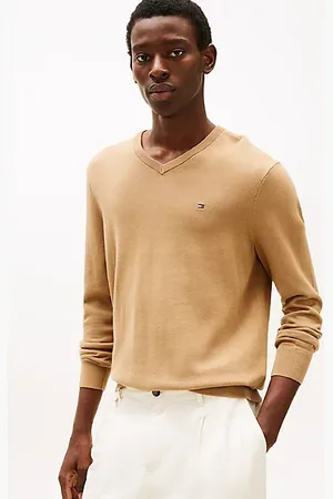 Tommy Hilfiger Jersey con cuello de pico y logo bordado