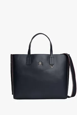 Tommy Hilfiger Bolso satchel con ribete con cinta distintiva