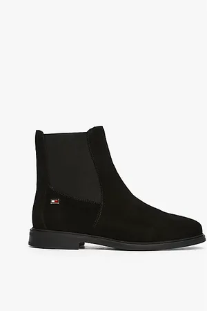 Tommy Hilfiger Botines Chelsea de ante con logo esmaltado
