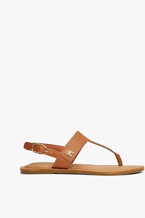 Tommy Hilfiger Sandalias de piel con tira entre los dedos