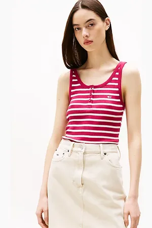 Tommy Hilfiger Camiseta sin mangas acanalada de corte slim