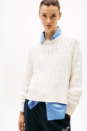 Tommy Hilfiger Jersey de punto trenzado con cuello redondo