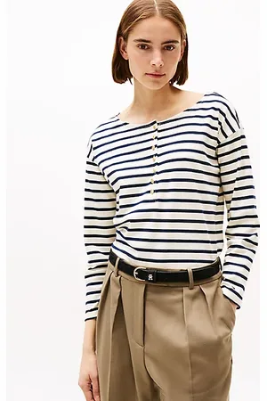 Tommy Hilfiger Camiseta de manga larga con cuello Henley