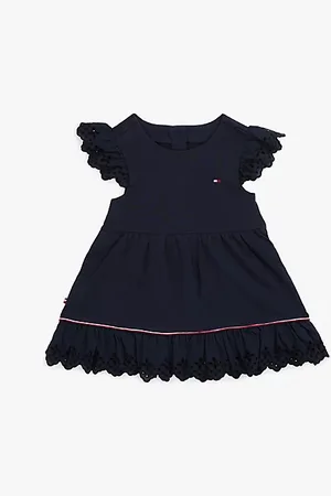Tommy Hilfiger Vestido de manga corta con detalles calados