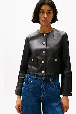 Tommy Hilfiger Chaqueta cropped de piel