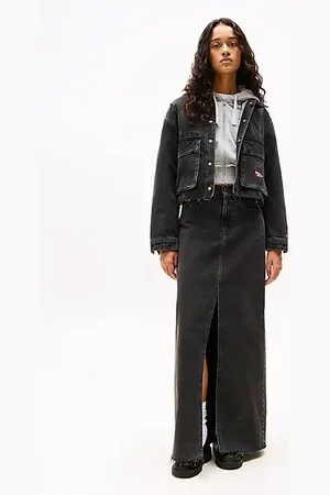 Tommy Hilfiger Falda vaquera maxi con bajo sin rematar