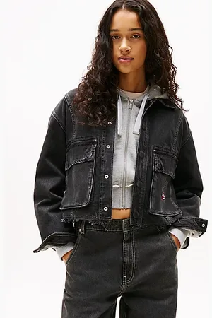 Tommy Hilfiger Chaqueta vaquera cropped con bajo sin rematar