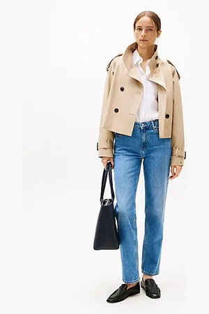 Tommy Hilfiger Vaqueros rectos de talle medio desteñidos
