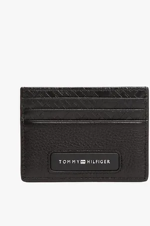 Tommy Hilfiger Tarjetero de piel con monogramas TH