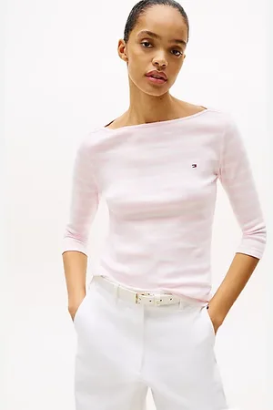 Tommy Hilfiger Camiseta de manga tres cuartos y cuello barco