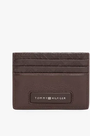 Tommy Hilfiger Tarjetero de piel con monogramas TH