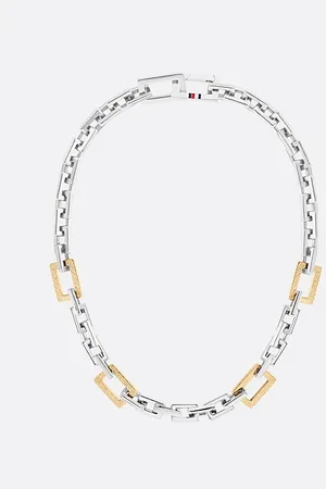 Tommy Hilfiger Collar de cadena bitonal con monograma TH