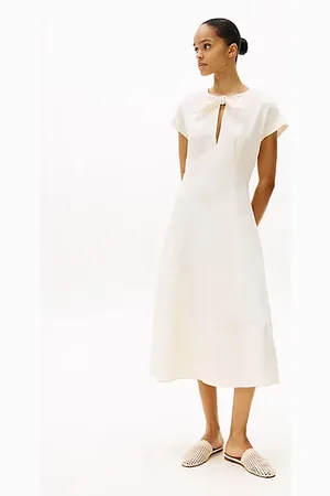 Tommy Hilfiger Vestido midi con lazo anudable en el cuello