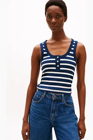 Tommy Hilfiger Camiseta sin mangas con cuello Henley