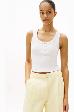 Tommy Hilfiger Camiseta sin mangas con cuello Henley