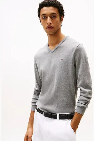 Tommy Hilfiger Jersey con cuello de pico y logo bordado