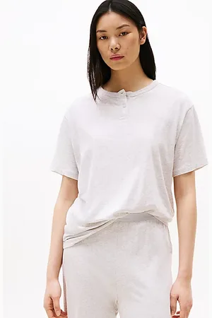 Tommy Hilfiger Camiseta de pijama amplia con cuello Henley