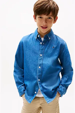 Tommy Hilfiger Camisa chambray de tejido denim