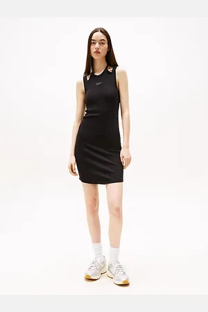 Tommy Hilfiger Vestido corto ajustado acanalado