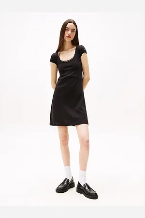 Tommy Hilfiger Vestido mini evasé con punto calado