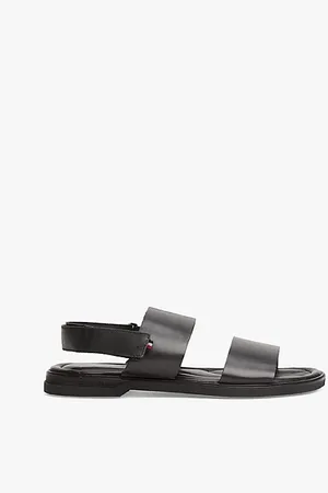 Tommy Hilfiger Sandalias de piel con dos tiras Signature