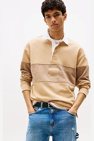Tommy Hilfiger Polo de rugby de corte amplio con panel tonal