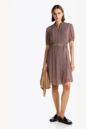 Tommy Hilfiger Vestido estampado con pinzas de corte evasé