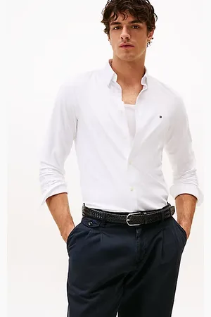 Tommy Hilfiger Camisa de corte slim con logo bordado
