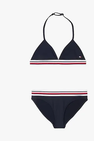 Tommy Hilfiger Conjunto de bikini de triángulo Global Stripe