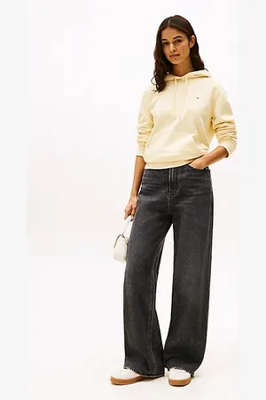 Tommy Hilfiger Vaqueros negros de pernera ancha con talle alto