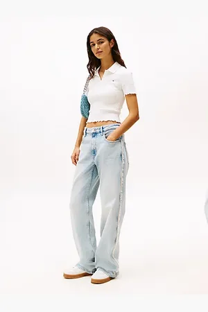 Tommy Hilfiger Vaqueros Mia amplios de talle medio con flecos