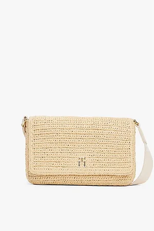 Tommy Hilfiger Bolso mensajero transformable de rafia