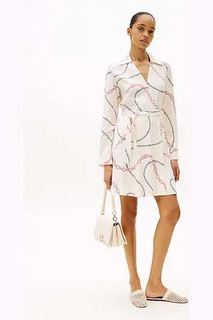 Tommy Hilfiger Minivestido cruzado con estampado integral