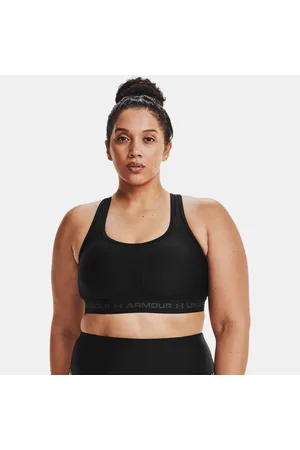 Under Armour Sujetador deportivo de sujeción media y espalda cruzada Armour® para mujer / / Jet Gris 1X