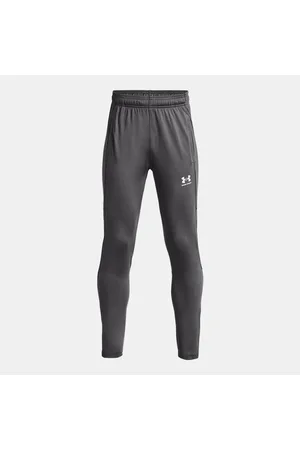 Under Armour Pantalón de entrenamiento Challenger para niño Castlerock / Blanco YLG (149 - 160 cm)