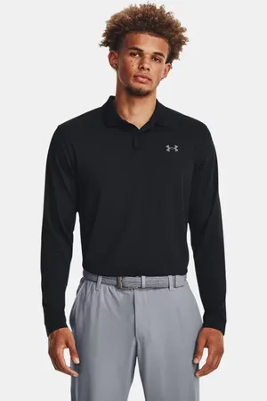 Under Armour Polo de manga larga Matchplay para hombre / Pitch Gris L