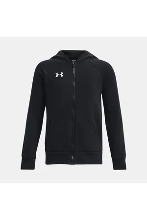 Under Armour Sudadera con capucha y cremallera completa Rival Fleece para niño / Blanco YLG (149 - 160 cm)