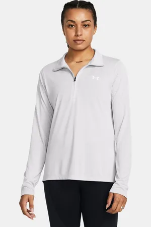 Under Armour Parte de arriba con media cremallera Tech™ Twist para mujer Halo / Blanco L