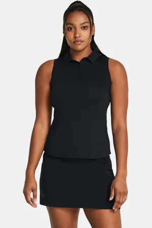 Under Armour Polo sin mangas Playoff para mujer / / Halo Gris L