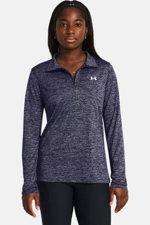 Under Armour Parte de arriba con media cremallera Tech™ Twist para mujer Midnight Marino / Blanco L