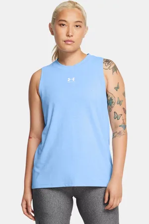 Under Armour Camiseta de tirantes Rival Muscle para mujer Horizon / Blanco L