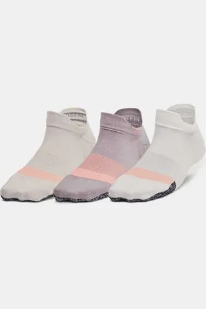 Under Armour Paquete de 3 calcetines Breathe No Show Tab para mujer Tetra / Matter / Blanco Quartz TALLA ÚNICA