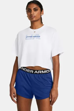 Under Armour Camiseta de manga corta Boxy Crop Branded para mujer / Nimbus Azul M