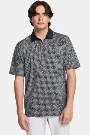 Under Armour Polo Playoff 3.0 Check Jacqrd para hombre / Blanco / L