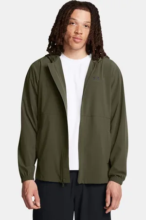 Under Armour Chaqueta cortavientos Vibe Woven para hombre Marine OD / Negro XXL