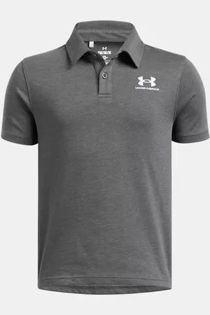 Under Armour Polo Icon para niño Castlerock Light Heather / Blanco YLG (149 - 160 cm)
