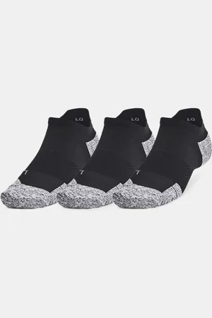 Under Armour Calcetines invisibles ArmourDry® Run Cushion unisex - Paquete de 3 / Pitch Gris / Reflectante L