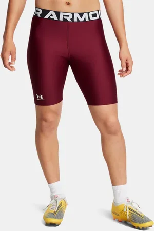 Under Armour Pantalón corto de 20 cm HeatGear® para mujer Cardinal / Blanco S