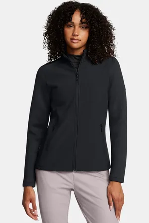 Under Armour Chaqueta con cremallera completa Drive Pro Hybrid para mujer / Metalico Plata L