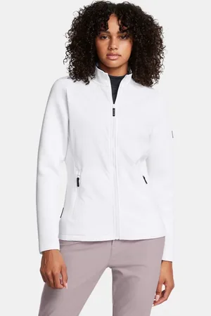 Under Armour Chaqueta con cremallera completa Drive Pro Hybrid para mujer / Metalico Plata L